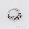 GOTHIC SKULL AND SNAKE WRAPPED FRAME 316L SURGICAL STEEL EARRING